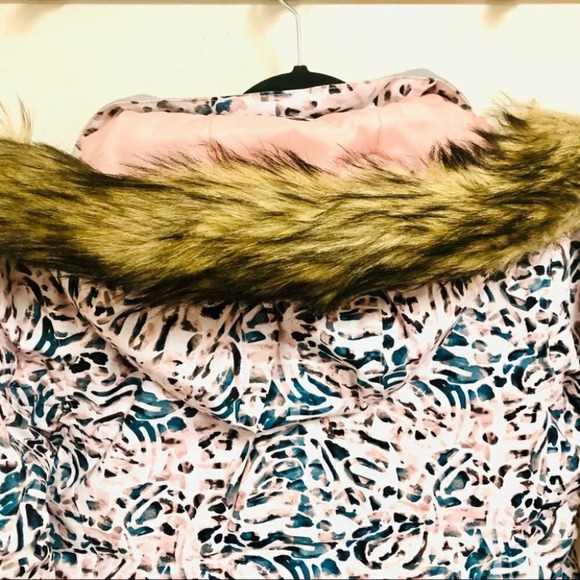 Roxy Abstract Faux Fur Trim Dry Flight Technology Parka Size 16 XXL NWT - Picture 7 of 10